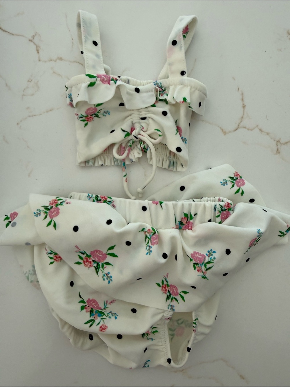 Lil lemons Floral Polka Dot Two-Piece Swim Set - for love and lemons